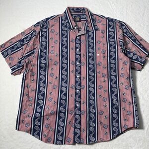 Gant‎ Shirt Mens Size XL American Paisley Bandana Button Short Sleeve Salty Dog